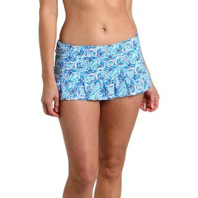La Blanca Coasta Azul Skirted Bikini Bottoms In Blue