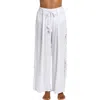 La Blanca Coastal Crochet Wide Leg Cover-up Pants In White
