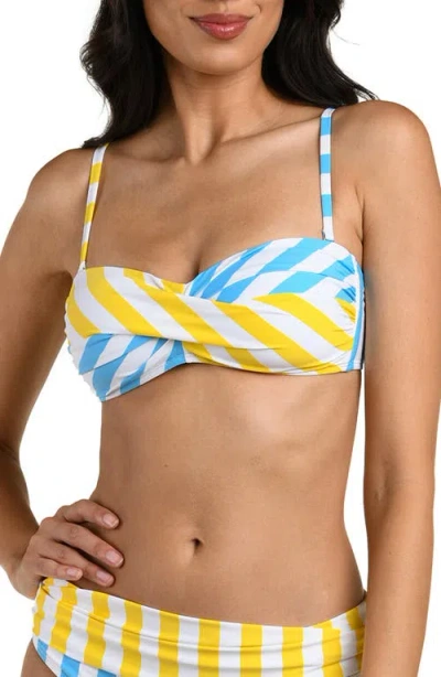 La Blanca Coastal Twist Bandeau Bikini Top In Yellow
