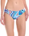 La Blanca Cove Side Shirred Hipster Bikini Bottom In Multi