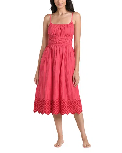 La Blanca Crinkle Collective Midi Dress Cover Up In Pink