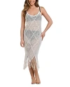 LA BLANCA CROCHET THE DAY FRINGED COVER UP DRESS