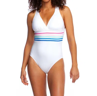 La Blanca Cross Back One Piece Swimsuit In White