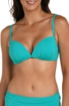 La Blanca Deep Plunge Bikini Top In Blue