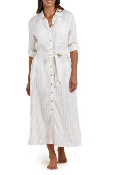La Blanca Delphine Coast Button Front Cover-up Shirtdress In White