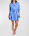 La Blanca Delphine Cover-up Shirtdress In Chambray