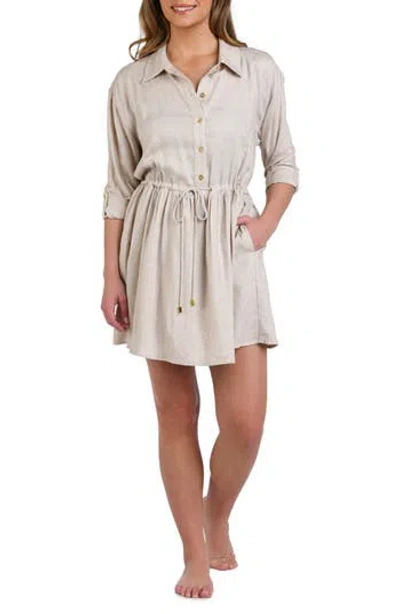 LA BLANCA LA BLANCA DELPHINE COVER-UP SHIRTDRESS