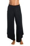 La Blanca Draped Cover-up Palazzo Pants In Black