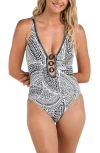 La Blanca Dream Catcher Plunging One Piece Swimsuit In Ivory