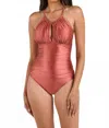 La Blanca Earth Goddess High Neck Keyhole One Piece In Sienna In Pink