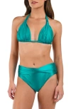 Shop La Blanca Earth Halter Bikini Top In Teal