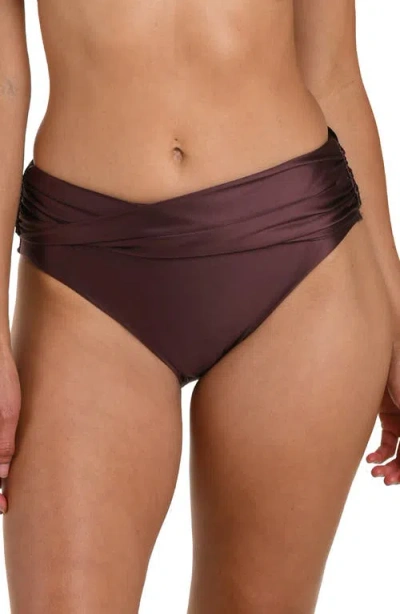 La Blanca Earth Twisted Bikini Bottoms In Brown