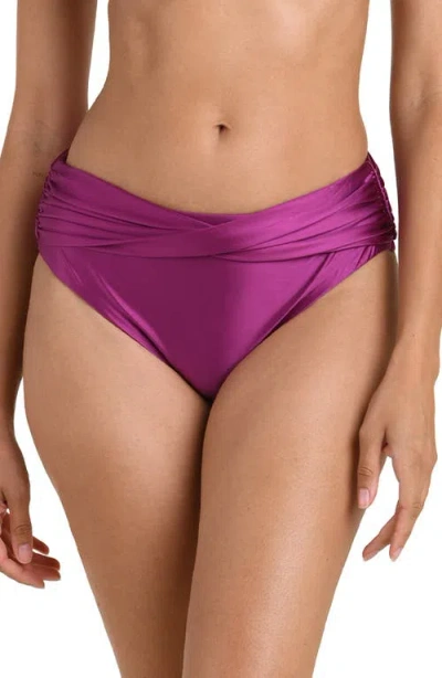 La Blanca Earth Twisted Bikini Bottoms In Purple