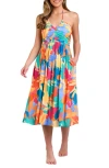La Blanca Fantasy Resort Halter Midi Dress In Multi Color In Multi