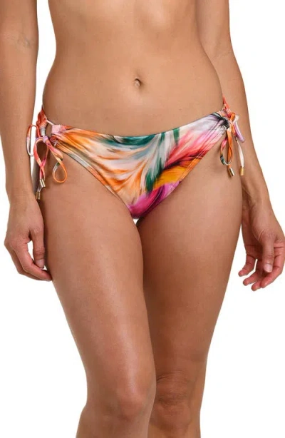 La Blanca Feathered Impression Adjustable Loop Hipster Bikini Bottoms In Multi