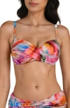 La Blanca Feathered Impression Bikini Top In Multi