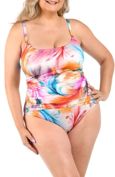 La Blanca Feathered Impression One-piece Swimsuit In Animal Print