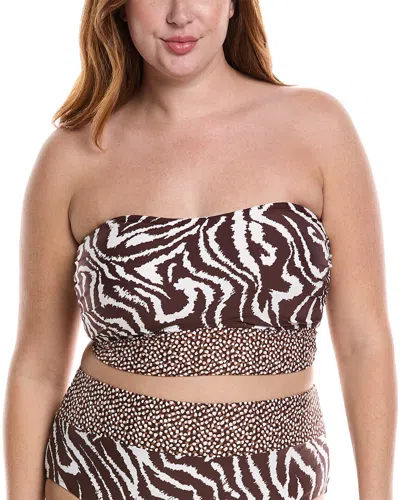 La Blanca Fierce Banded Top In Animal Print