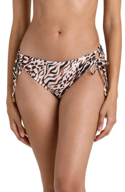 La Blanca Fierce Territory Adjustable Side Tie Bikini Bottoms In Brown
