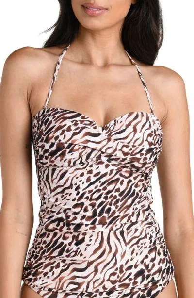 La Blanca Fierce Territory Bandeau Tankini Top In Brown