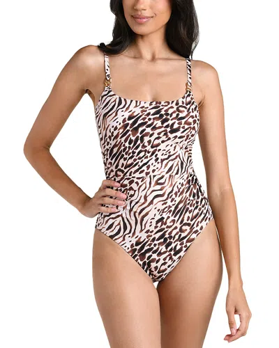 La Blanca Fierce Territory Lingerie One Piece Swimsuit In Animal Print