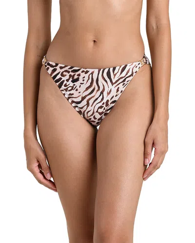 La Blanca Fierce Territory Mid Waist Bikini Bottom In Brown