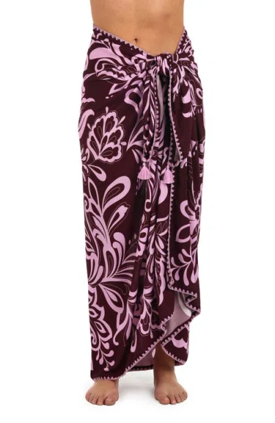 La Blanca Fiji Cover-up Pareo In Burgundy