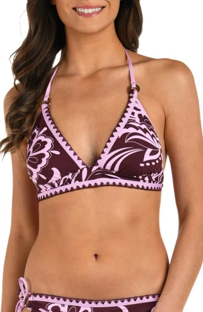 La Blanca Fiji Soft Band Embroidered Bikini Top In Multi