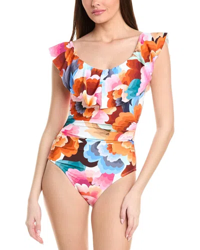 La Blanca Floral Off-the-shoulder One-piece In Multi