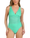 La Blanca Cross Back One-piece Swimsuit In Seafoam