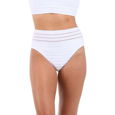 La Blanca Fluid Lines High Waist Bikini Bottoms In White