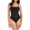 La Blanca Illusion Stripe One-piece Swimsuit In Black