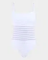 La Blanca Fluid Lines One-piece Swimsuit In White