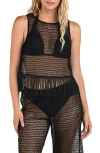 La Blanca Open-knit Crochet Tank Top In Black