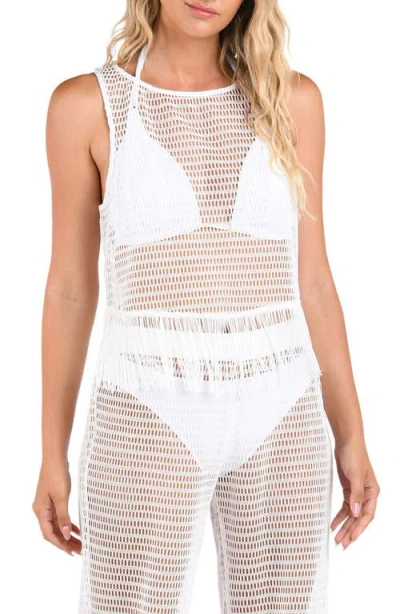 La Blanca Open-knit Crochet Tank Top In White