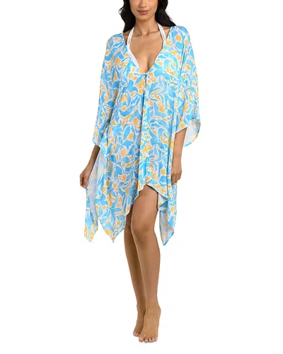 La Blanca Trinket V-neck Cover-up Caftan In Blue