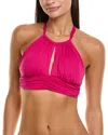La Blanca High Neck Midline Top In Pink