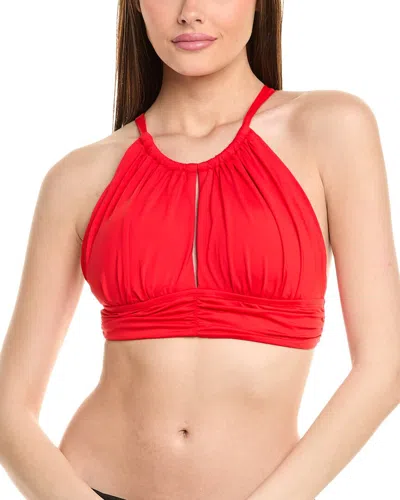 La Blanca High Neck Midline Top In Red
