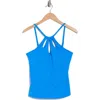 La Blanca High Neck Tankini Top In Capri Blue