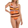 La Blanca Sunset Plunge One-piece Swimsuit In Sunset