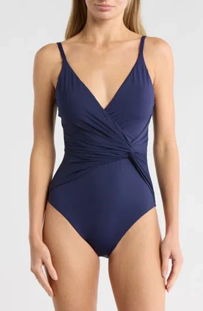 La Blanca Ig Asymmetric One-piece Swimsuit In Blue