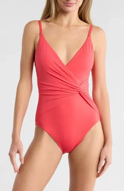 La Blanca Ig Asymmetric One-piece Swimsuit In Pink