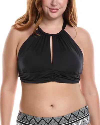 La Blanca Ig High Neck Midline Top In Black