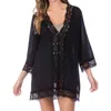 La Blanca Island Flare V-neck Tunic In Black