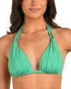 La Blanca Island Gathered Halter Bikini Top