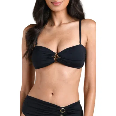 La Blanca Island Goddess Bandeau Bikini Top In Black