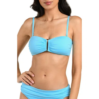 La Blanca Island Goddess Bandeau Bikini Top In Blue