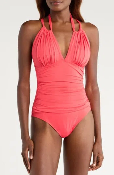La Blanca Island Goddess Convertible High Neck One-piece Swimsuit In Pink