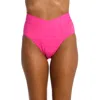 La Blanca Island Goddess Crossover High Waist Bikini Bottoms In Pink