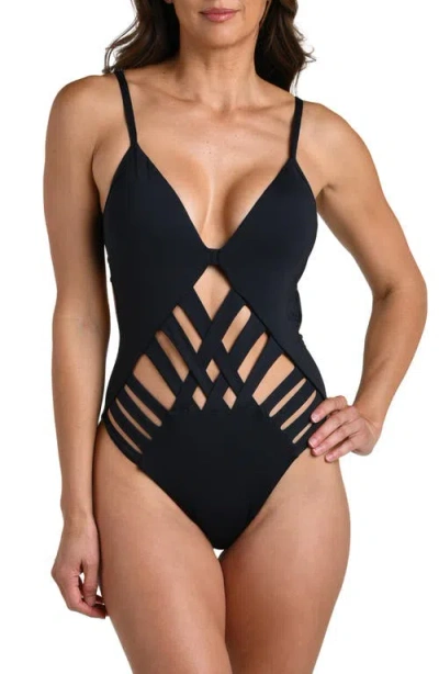 La Blanca Island Goddess Cutout Monokini One-piece Swimsuit In Black
